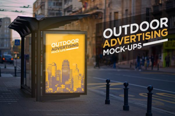 户外灯箱广告样机模板v2 Outdoor Advertising Mock-Up Vol.2