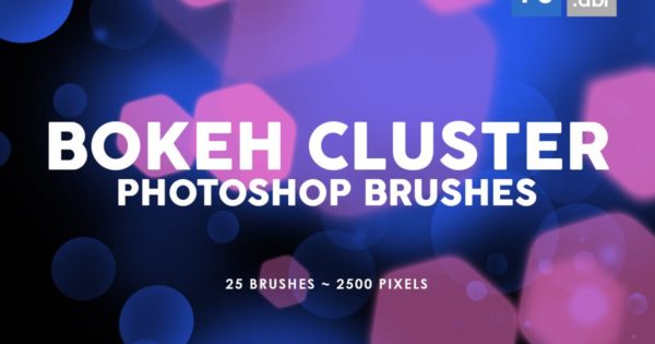 25个梦幻散景背景PS图案印章笔刷 25 Bokeh Cluster Photoshop Stamp Brushes