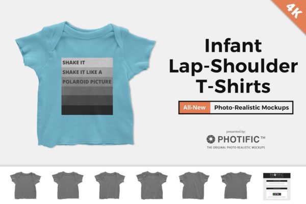 婴儿拼接袖T恤样机 Infant Lap Sho