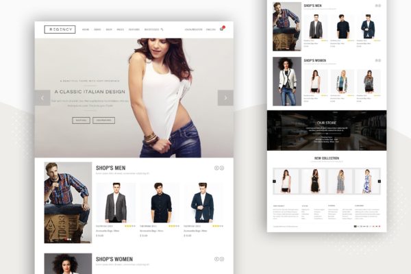 服装品牌商城网上商城UI界面设计模板 Retail &#8211; Web UI Design Concept
