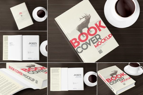 精装封面厚书籍外观设计样机模板 6 Book Mockups
