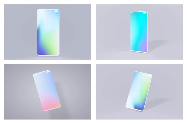 三星智能手机S10屏幕预览素材中国精选样机套装 Samsung S10 Android Mockup Bundle