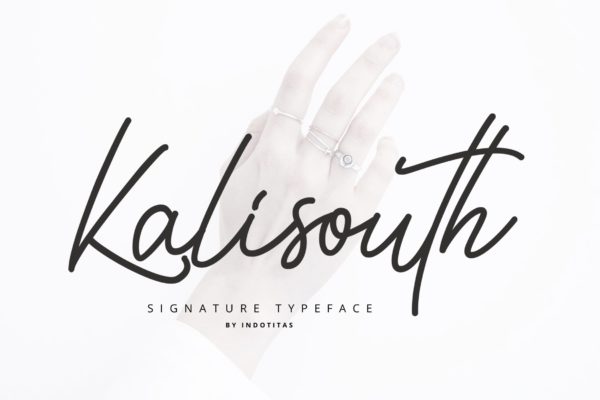 现代钢笔书法英文签名字体下载 Kalisouth Signature Font