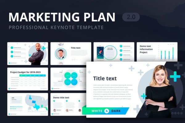 市场营销/市场规划主题Keynote演示文稿设计模板 Marketing Plan 2.0 for Keynote
