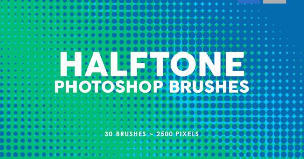 30个半色调渐变配色PS印章笔刷 30 Halftone Gradients Photoshop Stamp Brushes