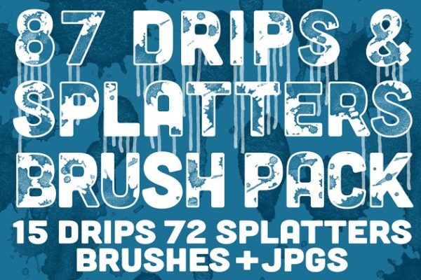 滴水液体飞溅PS笔刷 Drips &amp; Splatters Brush Pack