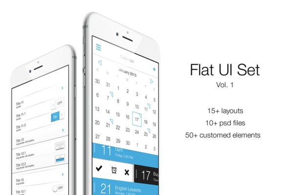 iOS应用扁平设计风格UI设计素材包v