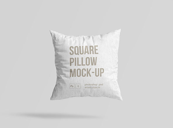 方形枕头抱枕外观设计样机模板 Square Pillow Mockup