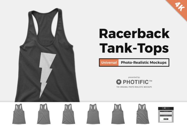 交叉吊带女士背心样机模板 Women&#8217;s Racerback Tank-Top Mockups