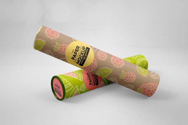纸筒收纳包装设计样机模板 Paper Tube Packaging Mockup