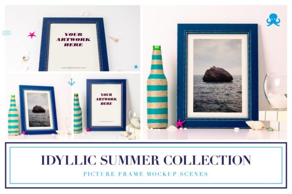 夏日的田园相框画框样机合集 Idyllic Summer Collection – Frame Mockups