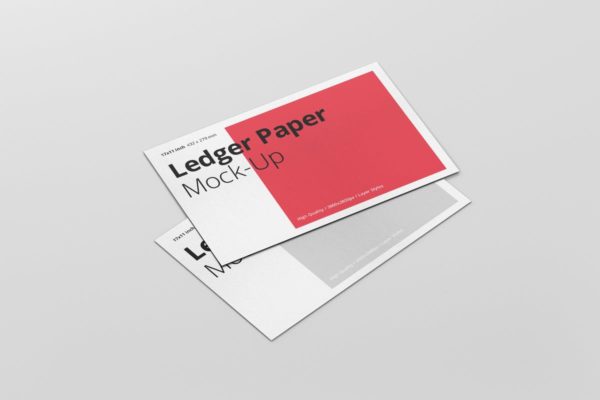 Ledger纸张印刷演示样机模板 Ledger Paper Mockup &#8211; 17&#215;11