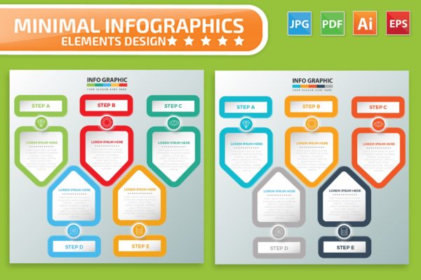 要点说明/重要特征信息图表矢量图形16设计素材网精选素材v3 Infographic Elements Design