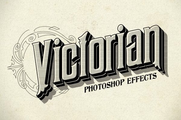 12种复刻十九世纪文本图层样式 Photoshop Victorian Styles