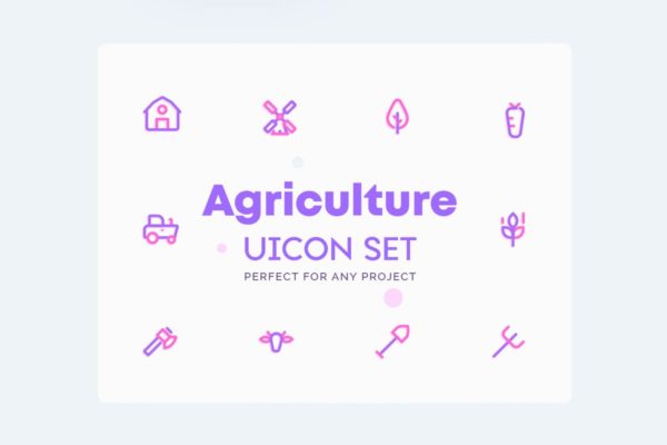 农场/农业主题图标集[AI, EPS, XD] UICON &#8211; Farm, Agriculture Icons Set