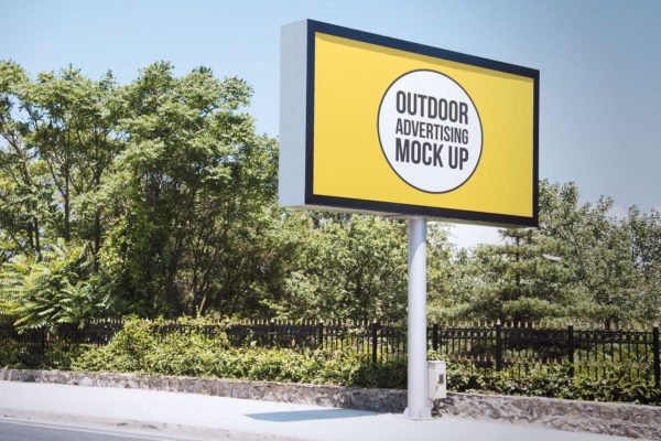 高速公路广告牌广告设计效果图预览样机#10 Outdoor Advertisement Mockup Template #10