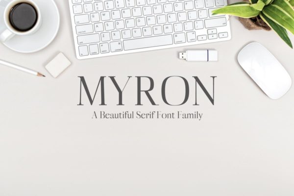 一套非常漂亮的现代英文衬线字体家族 Myron Serif Fonts Family Pack