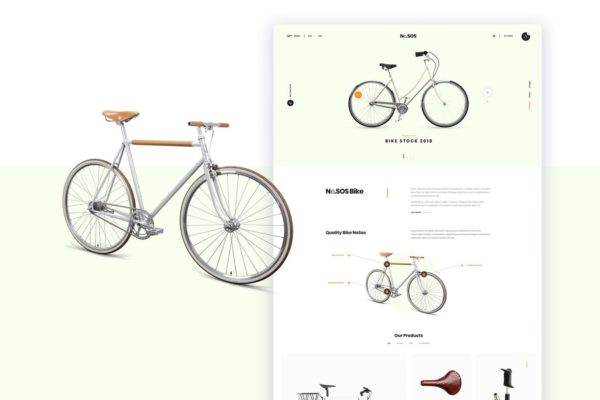 自行车品牌网站&amp;网上商城着陆页设计模板 Ne25 &#8211; bike store landing page template