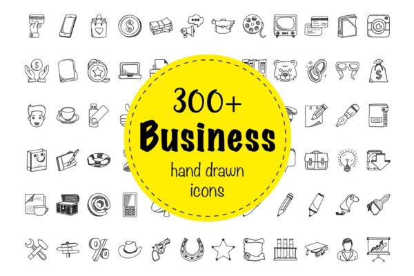 324款企业商务主题涂鸦图标 324 Business Doodle Icons