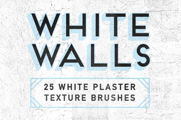 25款白墙石膏刷效果PS笔刷 WhiteWalls — 25 Plaster Brushes