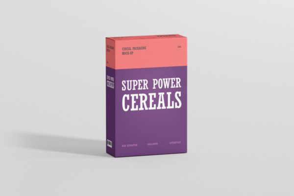 营养谷物即食麦片食品包装盒子样机 Cereals Box Mockup