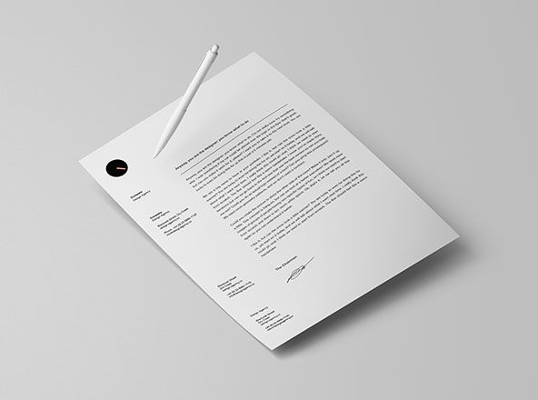 PSD信纸信头设计样机模板 PSD Letterhead Mockup