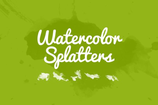 32款水彩飞溅图形PS画笔笔刷 32 Watercolor Splatters