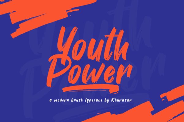优雅复古英文笔刷字体下载 Youth Power