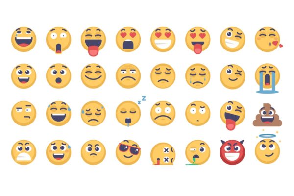 32个表情符号矢量素材包 32 Emoji and Emoticons Pack
