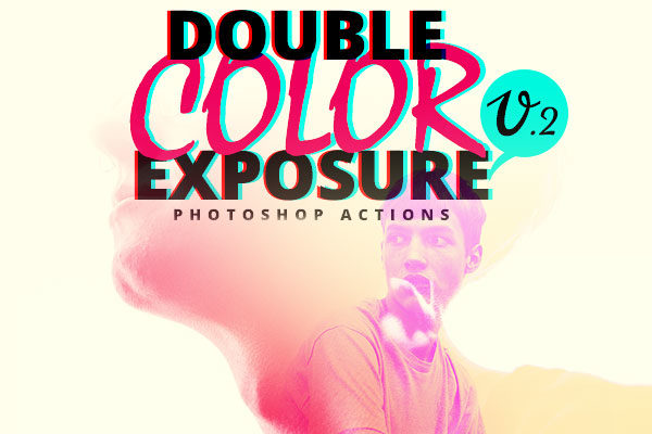 照片双重曝光处理的PS动作 Double Color Exposure Photoshop Actions V2