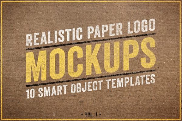 纸张印刷效果 Logo 展示样机 Paper Logo Mockups Volume 1