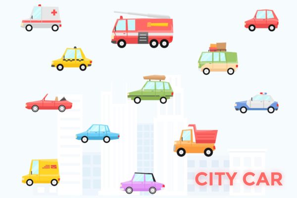 城市交通工具矢量聚图网精选图标素材 City Car