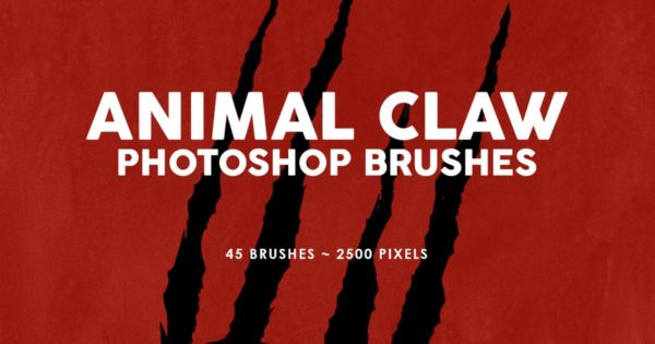 45个动物撕裂抓痕PS印章笔刷 45 Animal Claw Photoshop Stamp Brushes