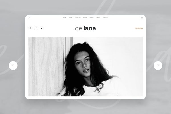 极简设计风格个人博客网站设计PSD模板 De Lana &#8211; Personal Blog PSD Template