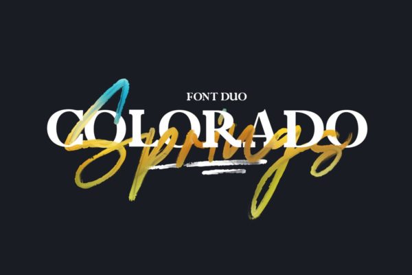 复古时尚衬线＆手写英文字体二重奏 Colorado Springs Font