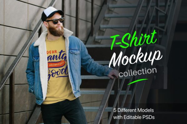 冬季T恤服装设计效果图样机素材天下精选合集 Winter T-Shirt Mockup Collection