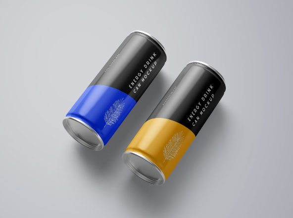 能量饮料易拉罐外观设计样机PSD模板 Energy Drink Can Mockup &#8211; PSD