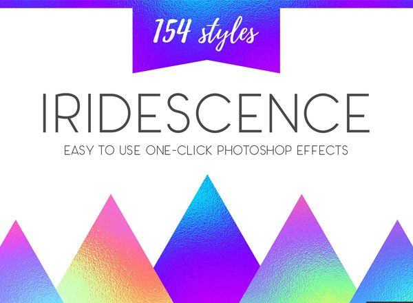 彩虹色 PS 特效图层样式 Iridescence &#8211; bright styles