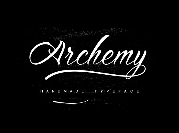 复古书法风格英文草书字体 Archemy Calligraphic Typeface