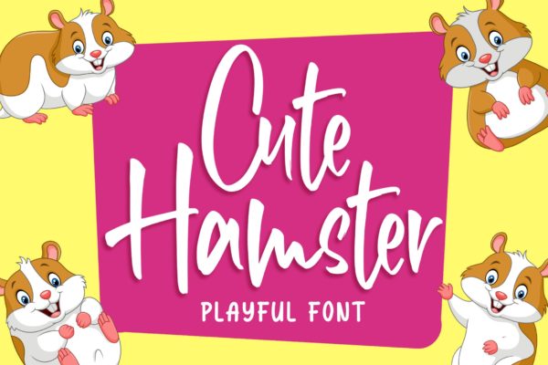 俏皮可爱风格英文手写装饰字体素材天下精选 Cute Hamster &#8211; Playful Font
