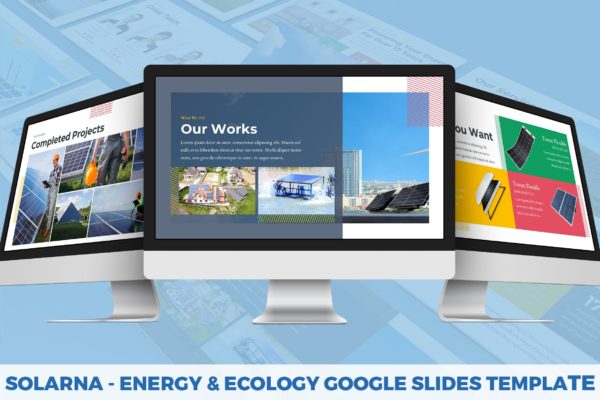 生态能源主题谷歌幻灯片模板 Solarna &#8211; Energy &amp; Ecology Google Slides Template
