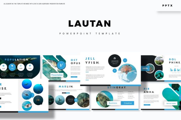 海底世界/海洋主题PPT模板下载 Lautan &#8211; Powerpoint Template