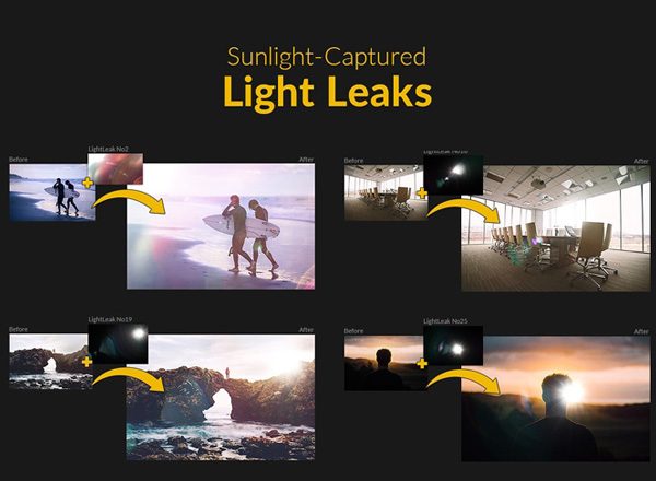 照片漏光特效模板 Sunlight-Captured Light Leaks