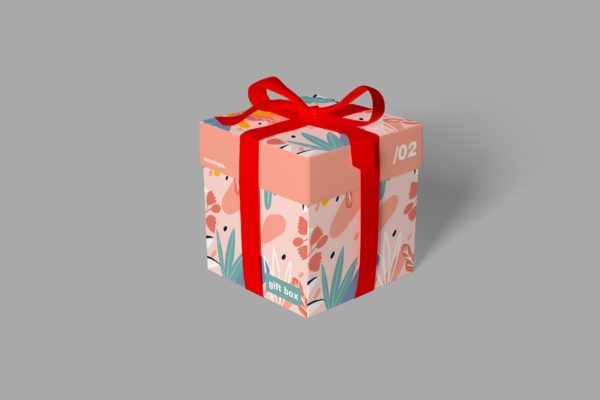 丝带捆绑礼品盒外观设计图样机 Gift Box Mockups