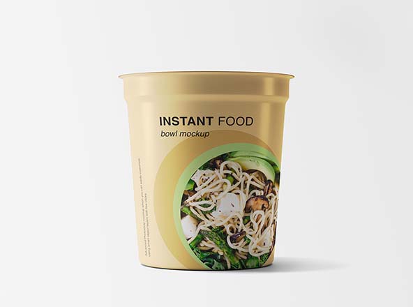 速食碗杯面包装外观设计预览样机 Instant Food Bowl Mockup
