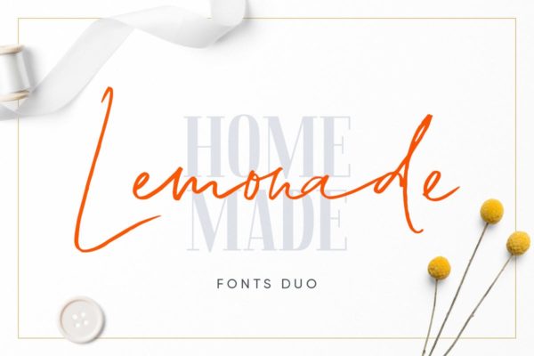 二重奏连体英文＆衬线字体 Lemonade Fonts Duo