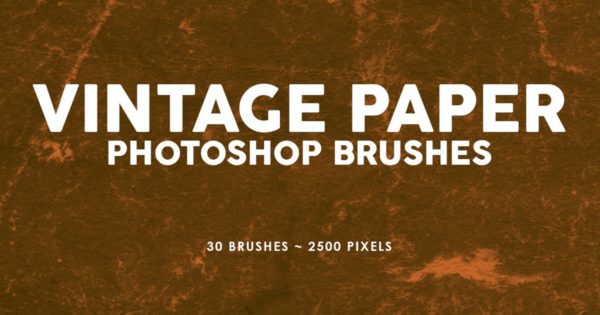 30张复古纸张纹理PS印章笔刷合集v2 30 Vintage Paper Photoshop Stamp Brushes Vol.2