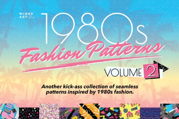 复刻欧美1980s年代设计风格图案背景16图库精选v2 1980s Retro Patterns Volume Two