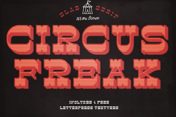 复古凸版印刷衬线字体 Circus Freak Font
