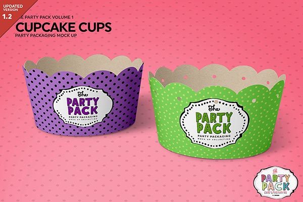 纸杯蛋糕包装展示模型 Cupcake Cups Packaging Mockup [psd]